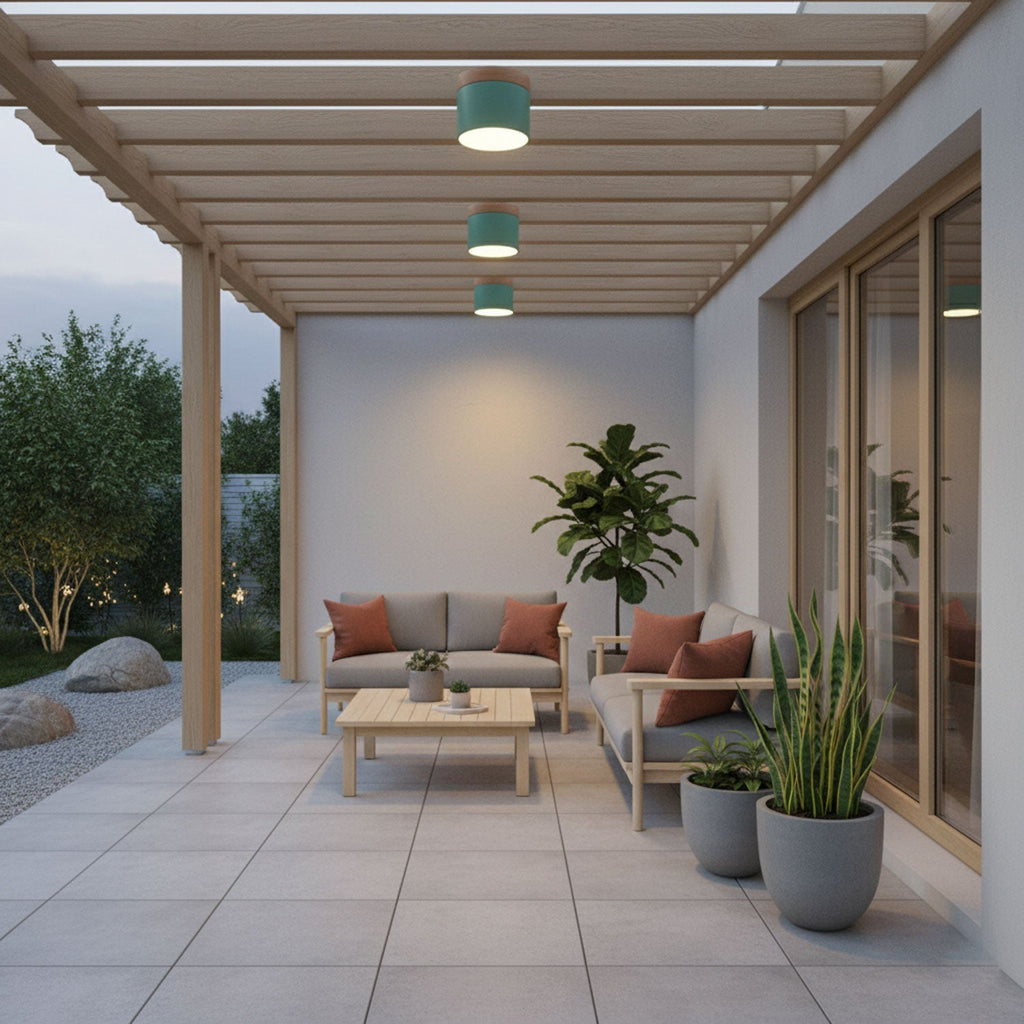 Wood Accent Drum Ceiling Light | Ormexis