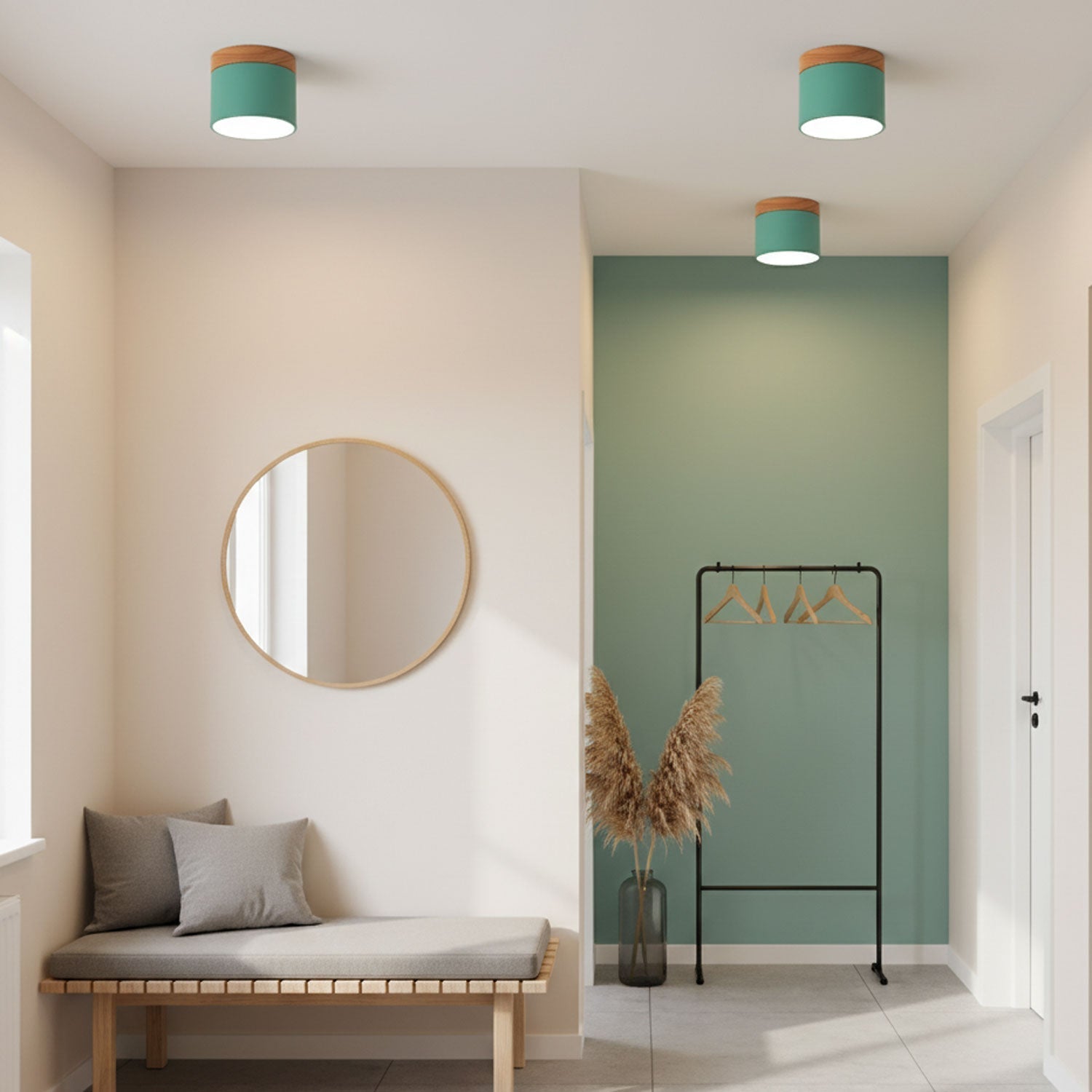 Wood Accent Drum Ceiling Light | Ormexis