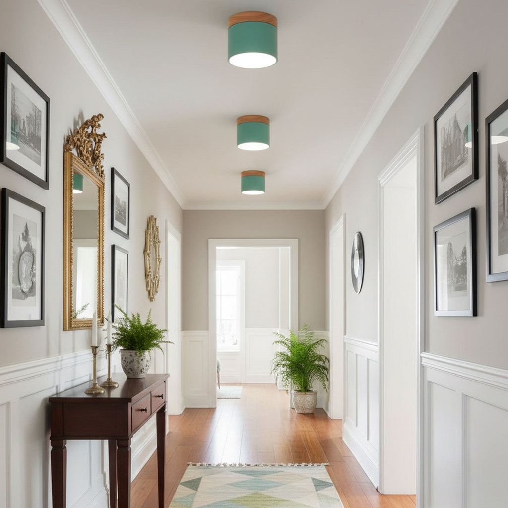 Wood Accent Drum Ceiling Light | Ormexis