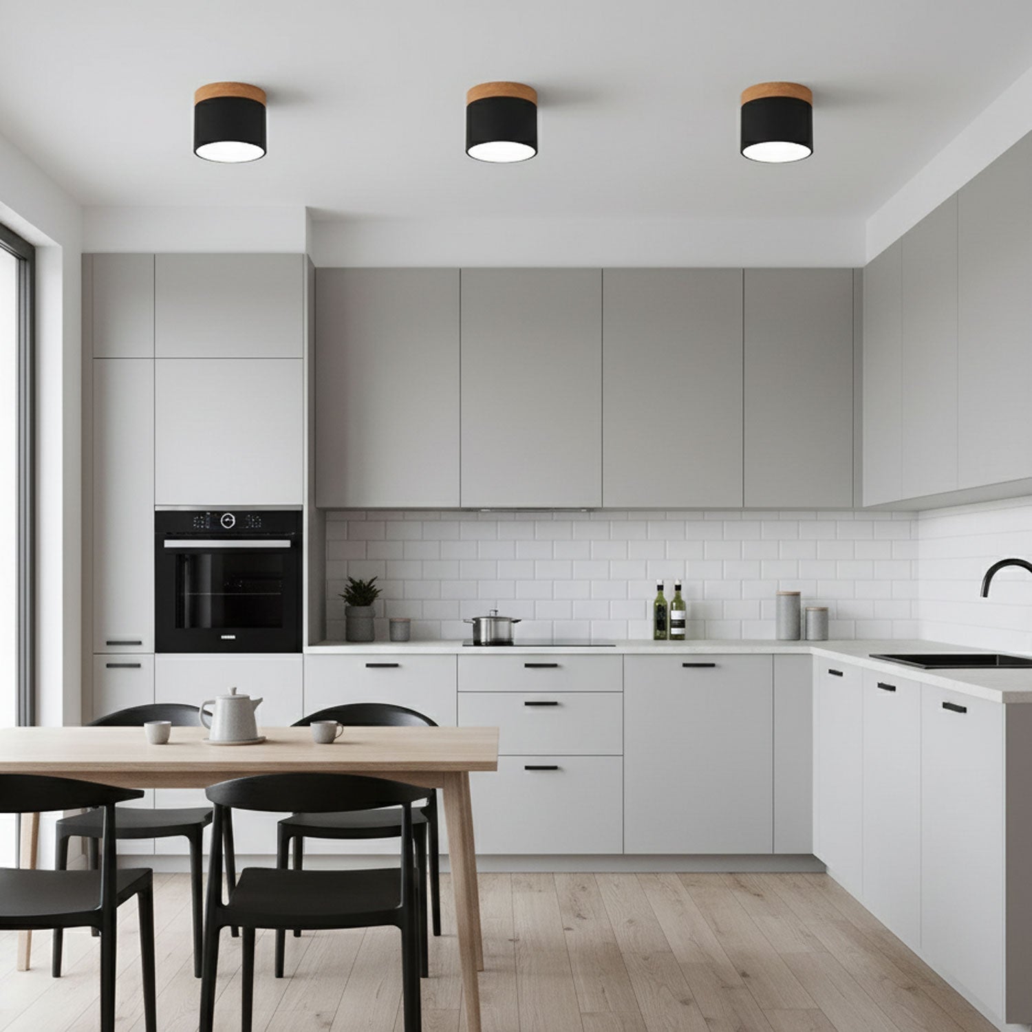 Wood Accent Drum Ceiling Light | Ormexis