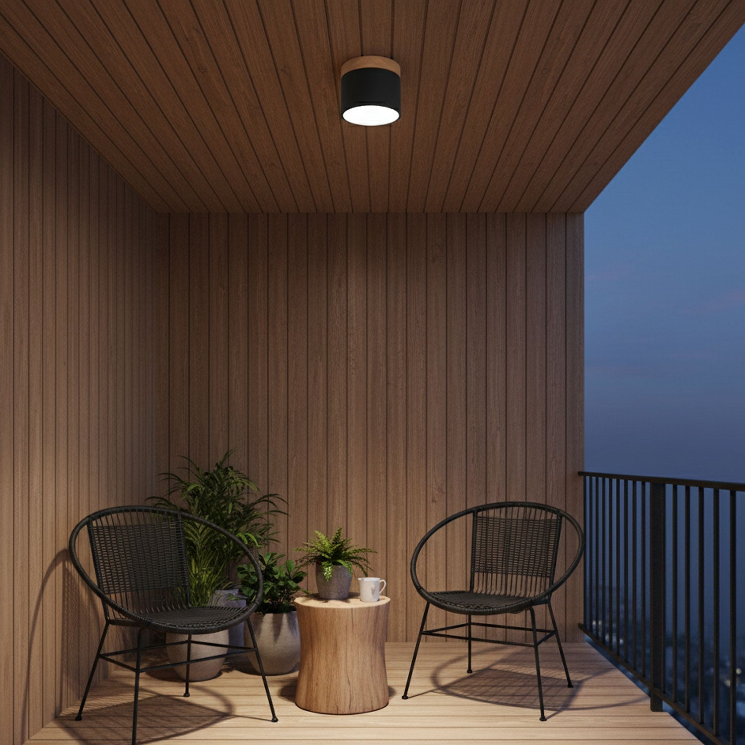 Wood Accent Drum Ceiling Light | Ormexis