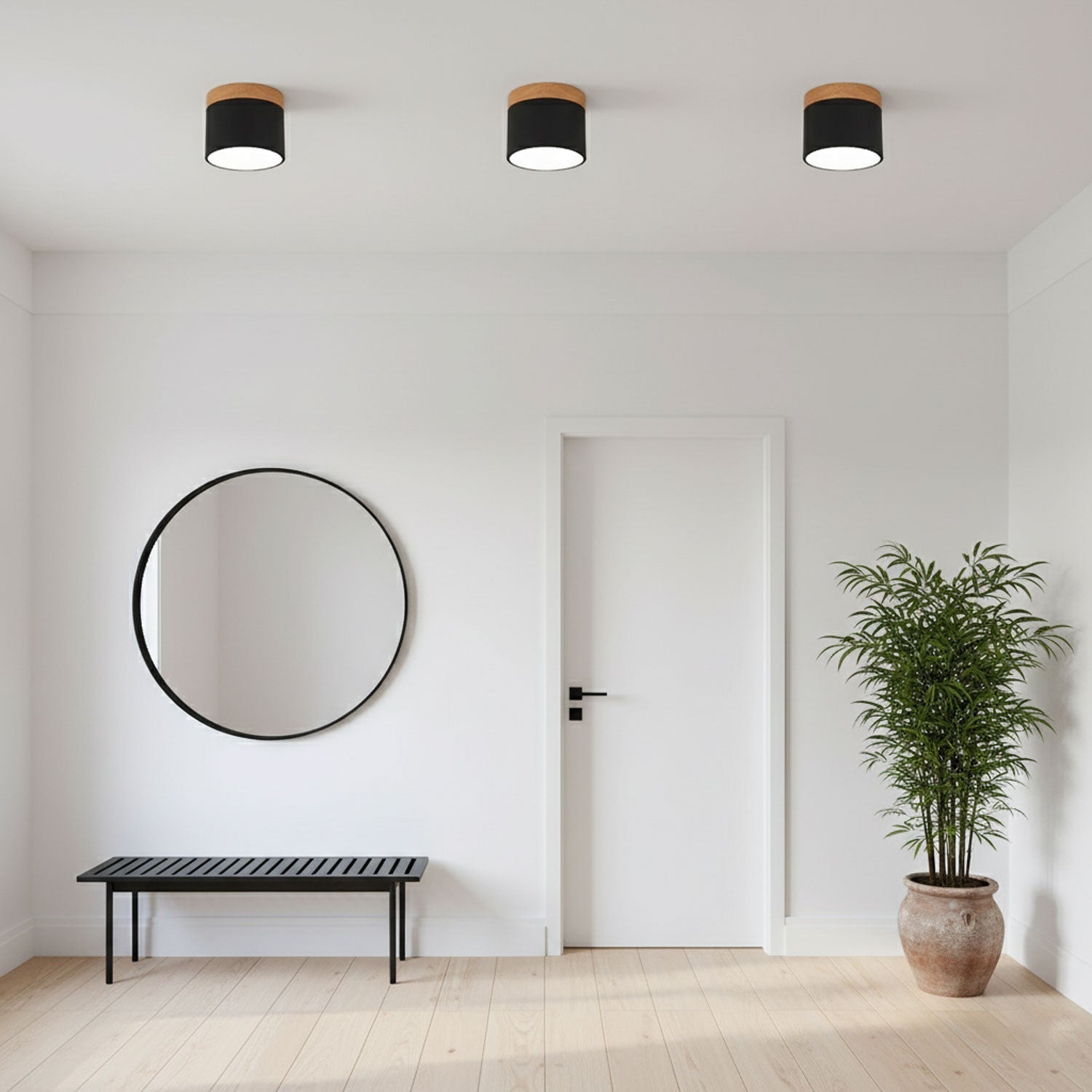 Wood Accent Drum Ceiling Light | Ormexis