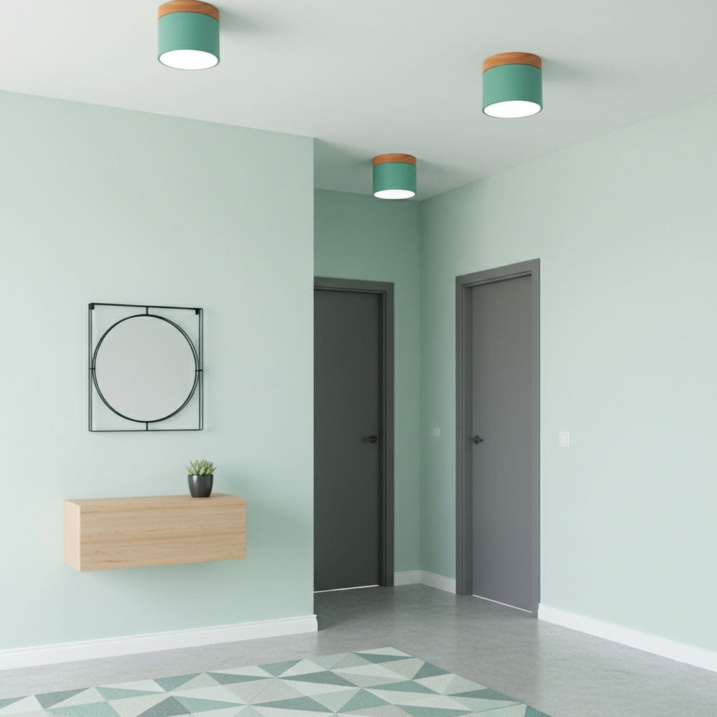 Wood Accent Drum Ceiling Light | Ormexis