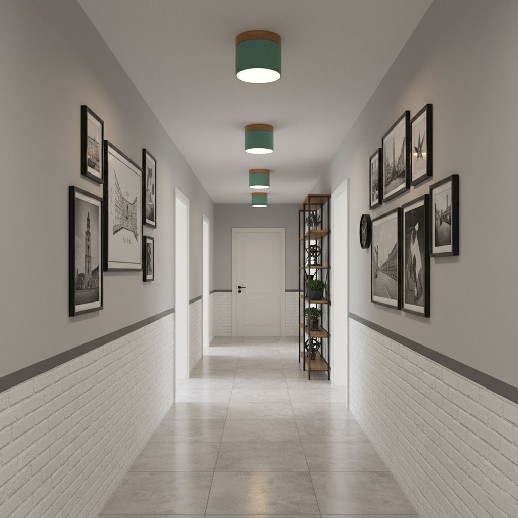Wood Accent Drum Ceiling Light | Ormexis