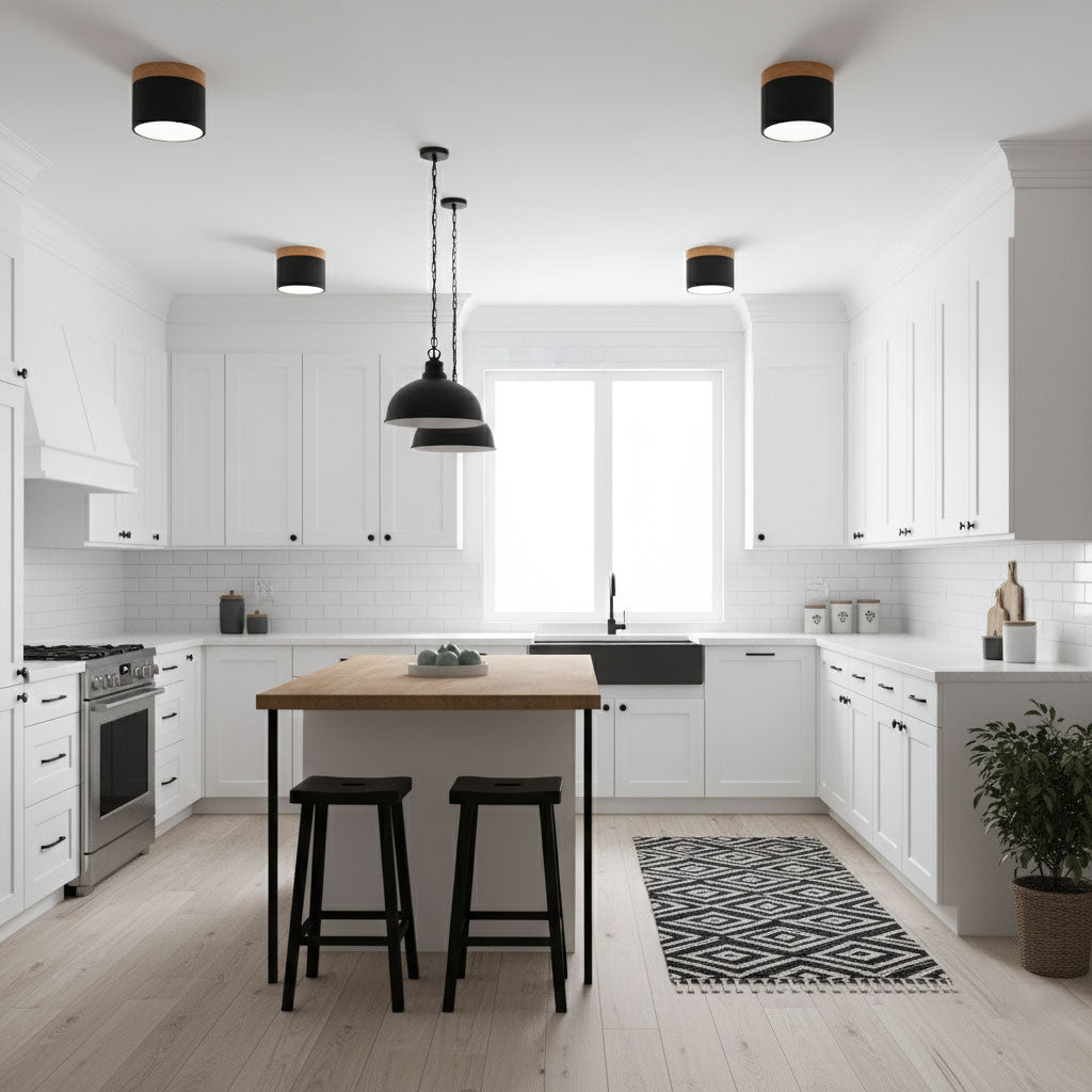 Wood Accent Drum Ceiling Light | Ormexis
