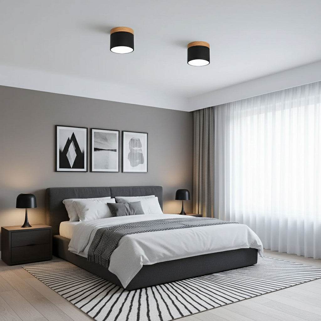 Wood Accent Drum Ceiling Light | Ormexis