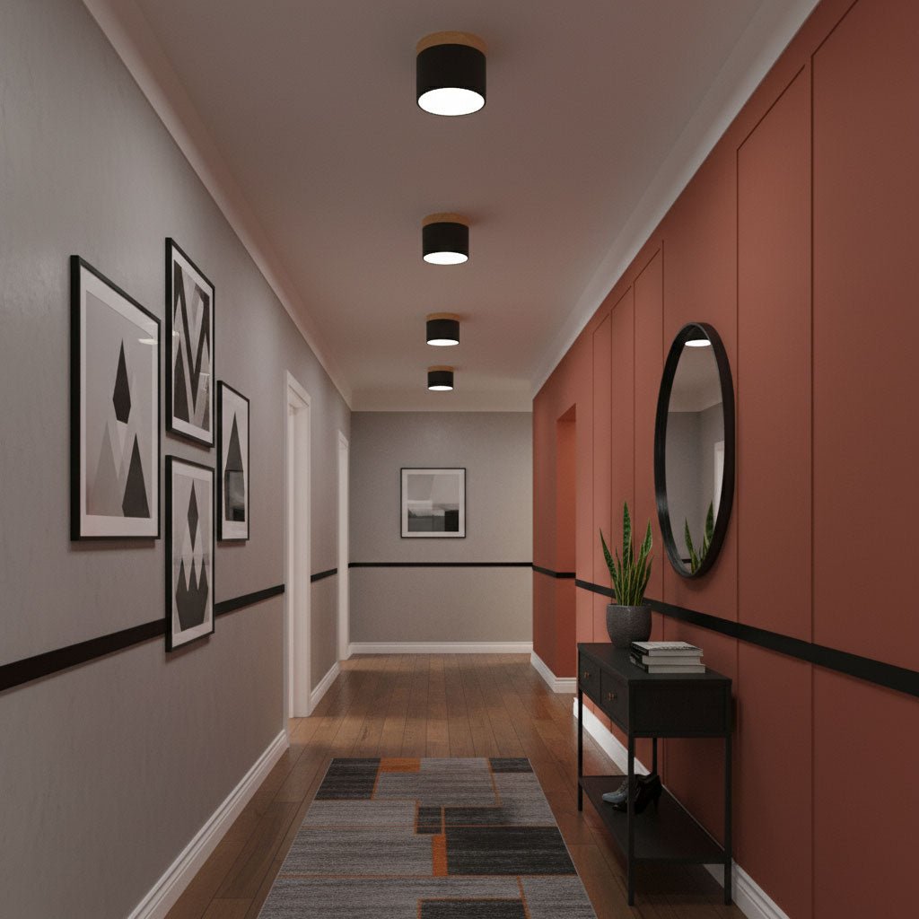Wood Accent Drum Ceiling Light | Ormexis