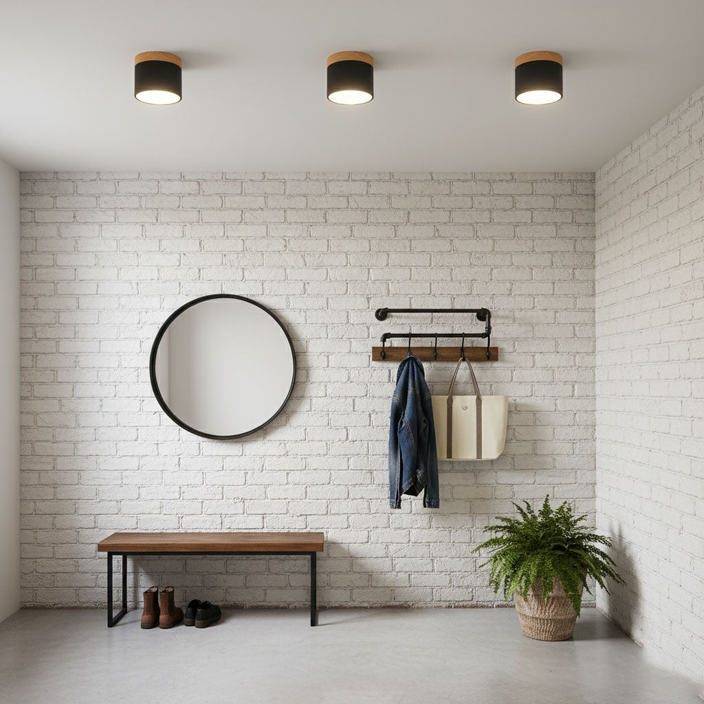 Wood Accent Drum Ceiling Light | Ormexis