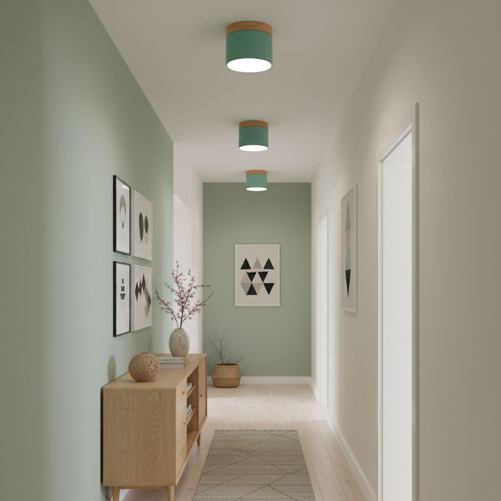 Wood Accent Drum Ceiling Light | Ormexis