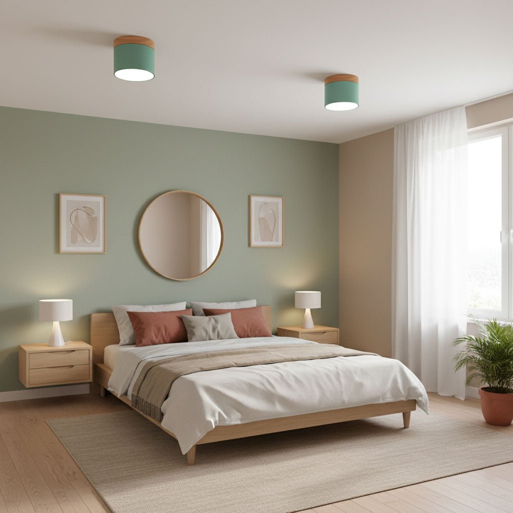 Wood Accent Drum Ceiling Light | Ormexis