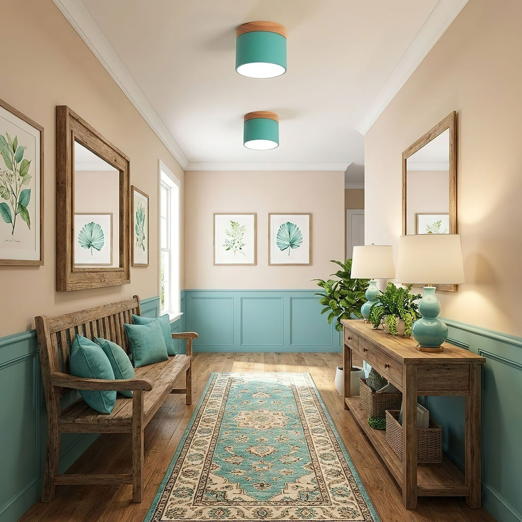 Wood Accent Drum Ceiling Light | Ormexis