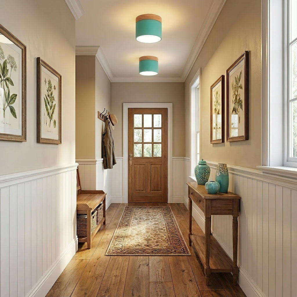 Wood Accent Drum Ceiling Light | Ormexis
