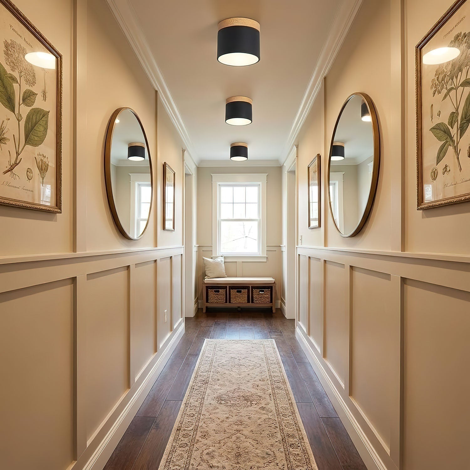 Wood Accent Drum Ceiling Light | Ormexis