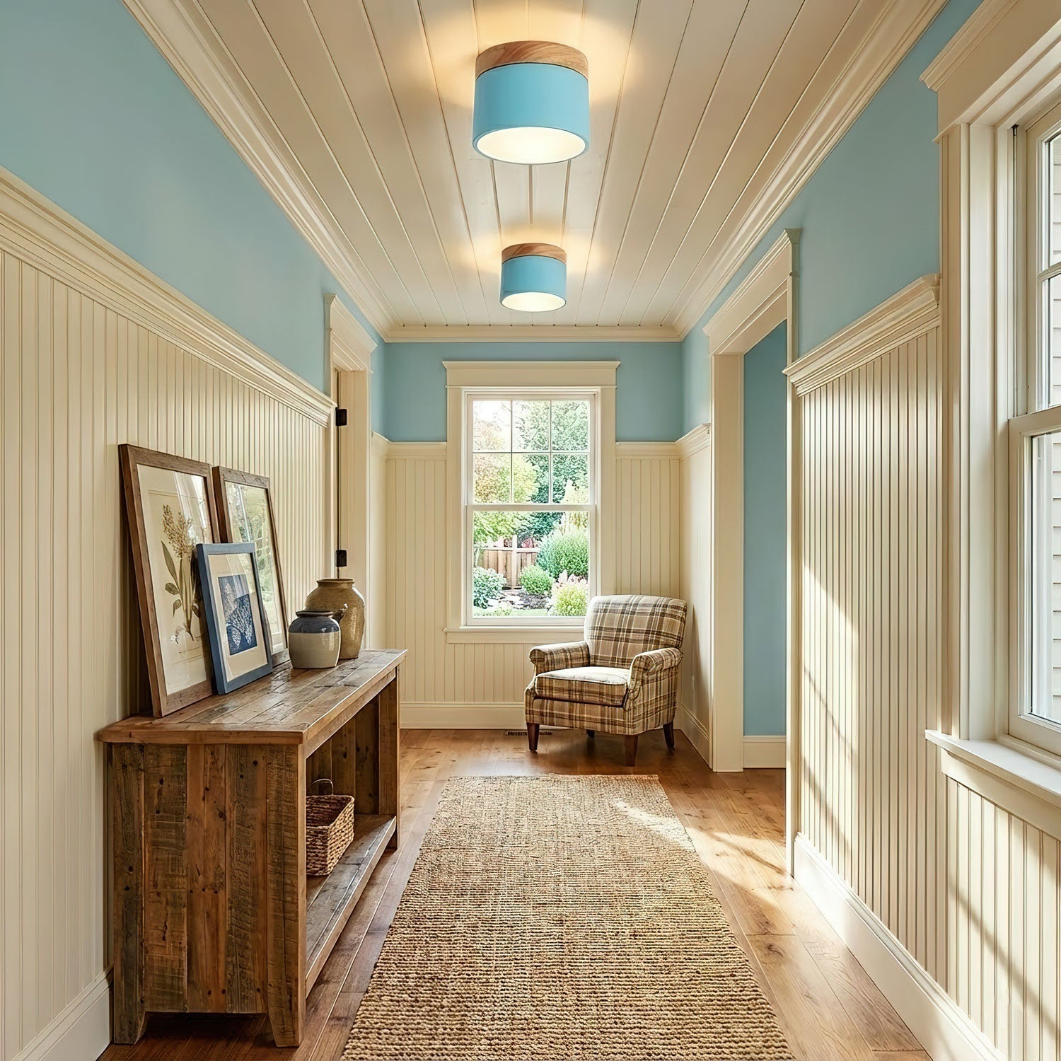 Wood Accent Drum Ceiling Light | Ormexis