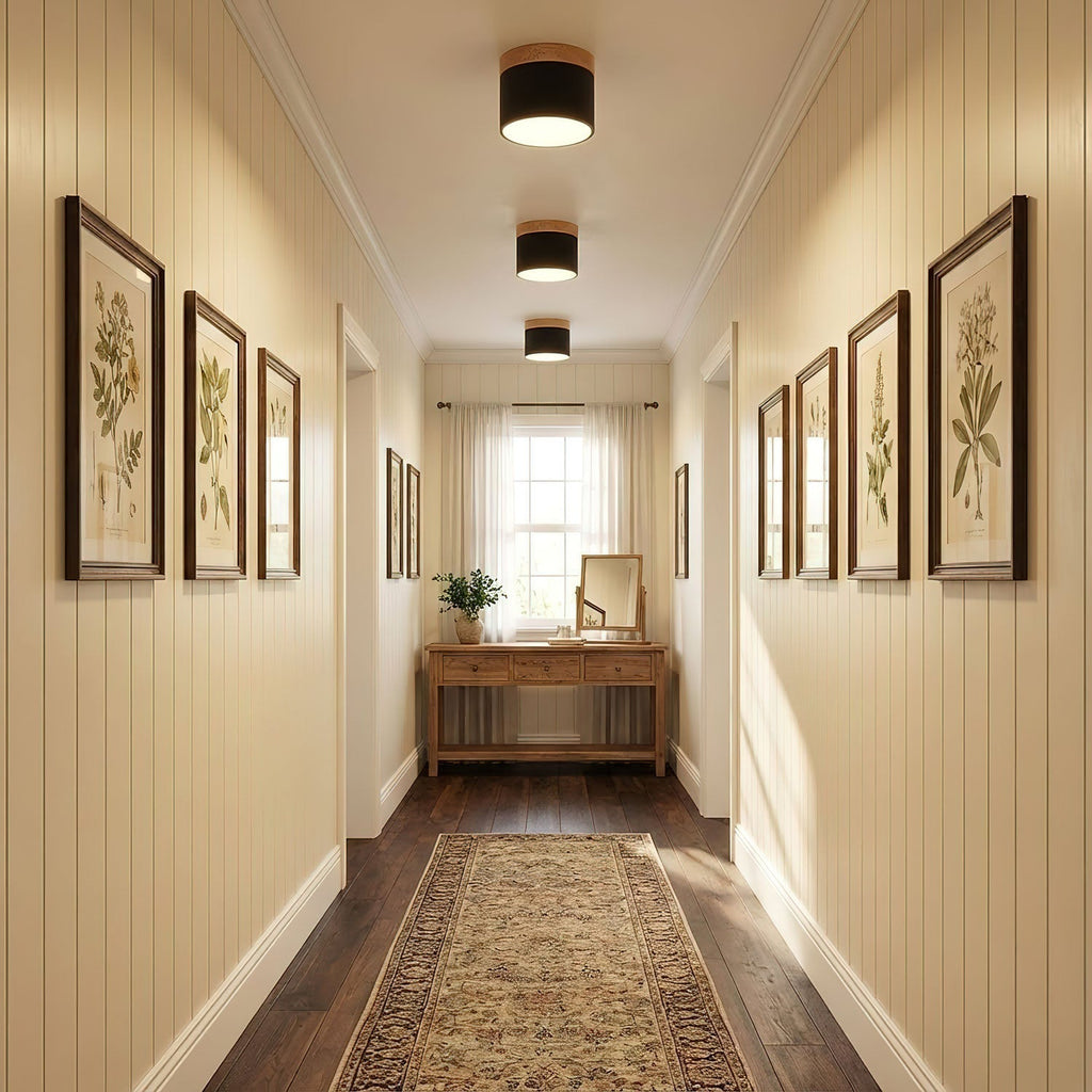 Wood Accent Drum Ceiling Light | Ormexis