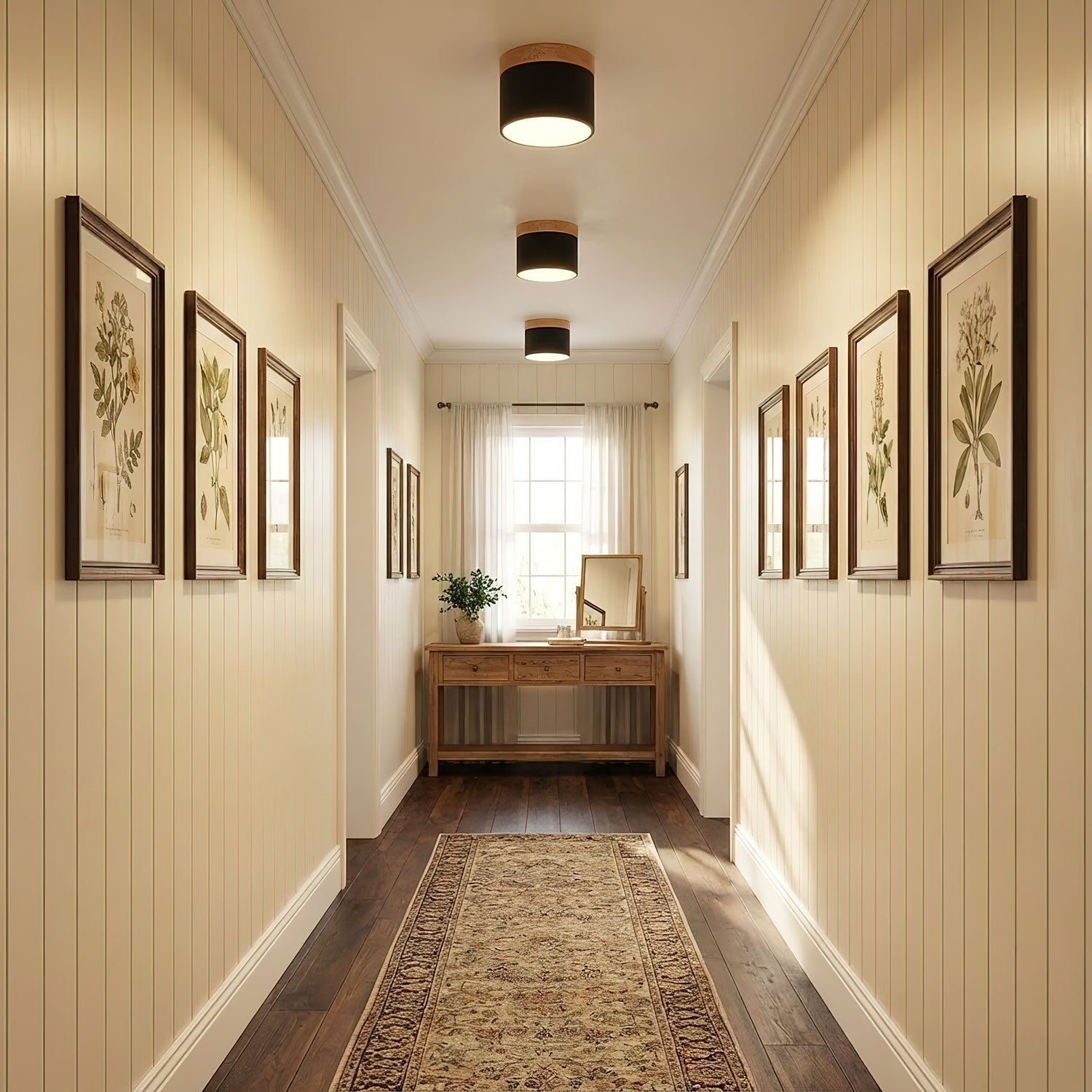 Wood Accent Drum Ceiling Light | Ormexis