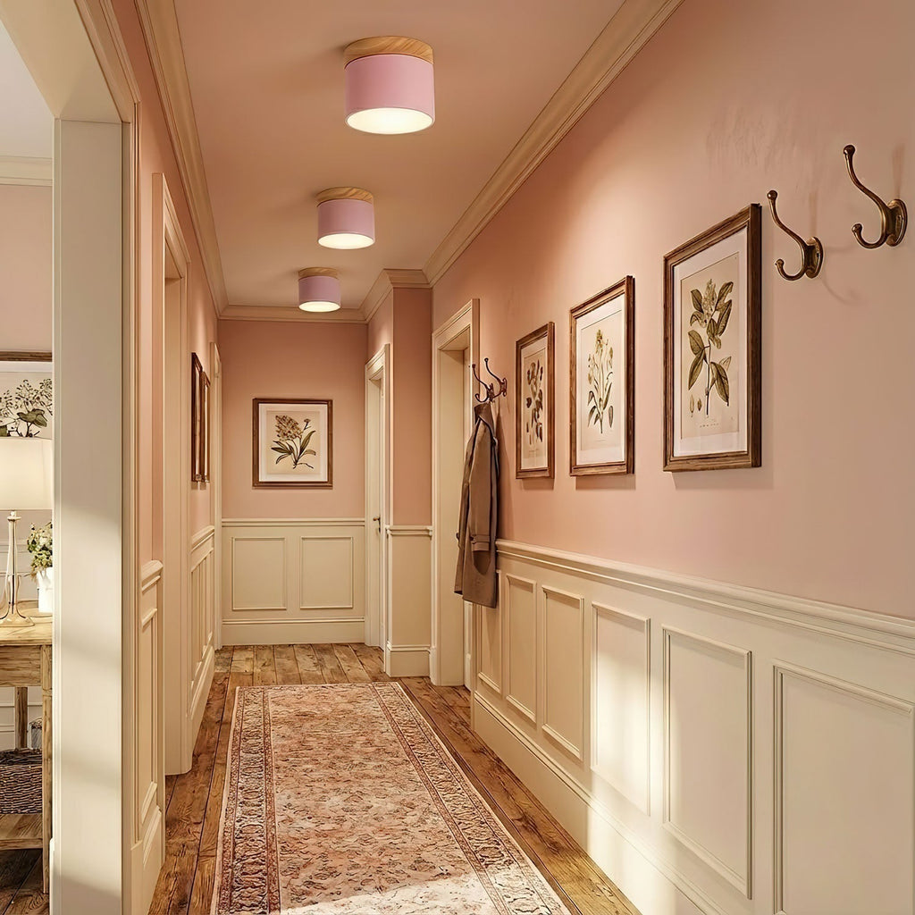 Wood Accent Drum Ceiling Light | Ormexis