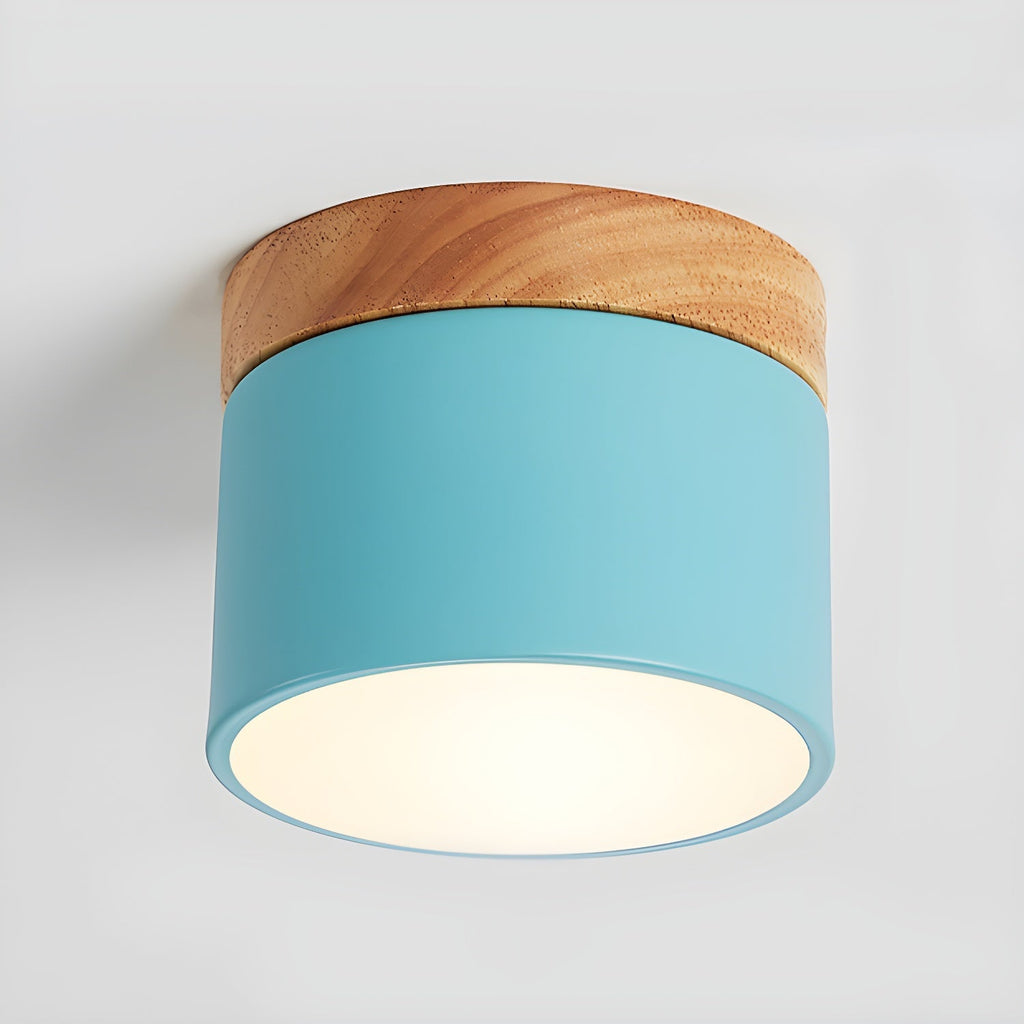 Wood Accent Drum Ceiling Light | Ormexis