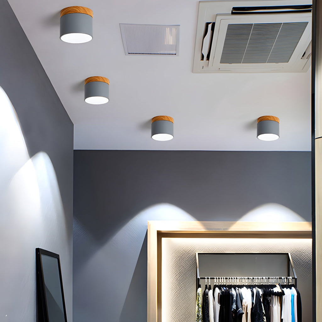 Wood Accent Drum Ceiling Light | Ormexis