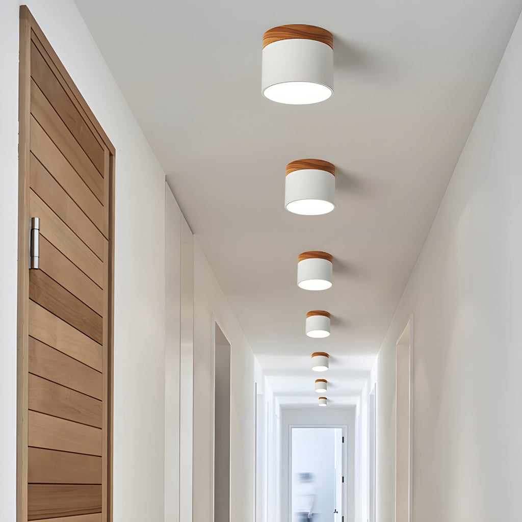 Wood Accent Drum Ceiling Light | Ormexis