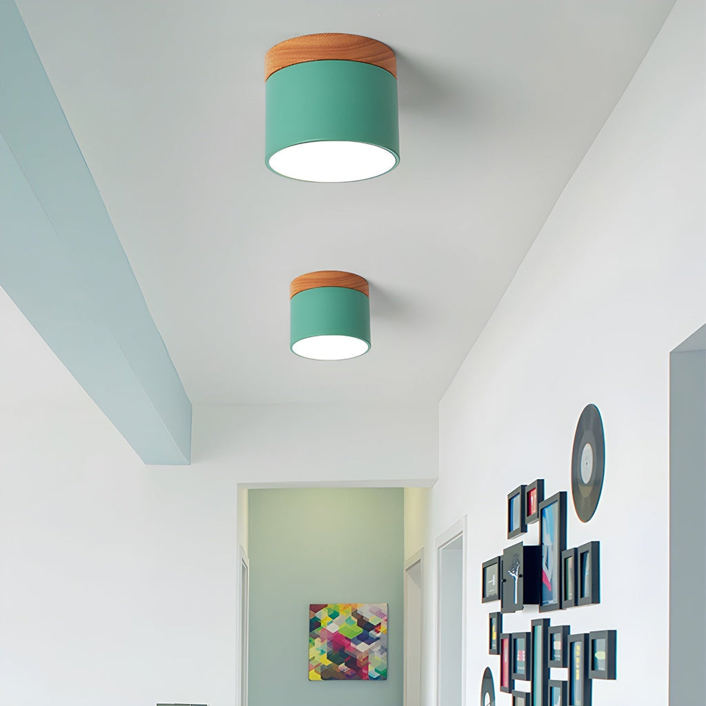 Wood Accent Drum Ceiling Light | Ormexis