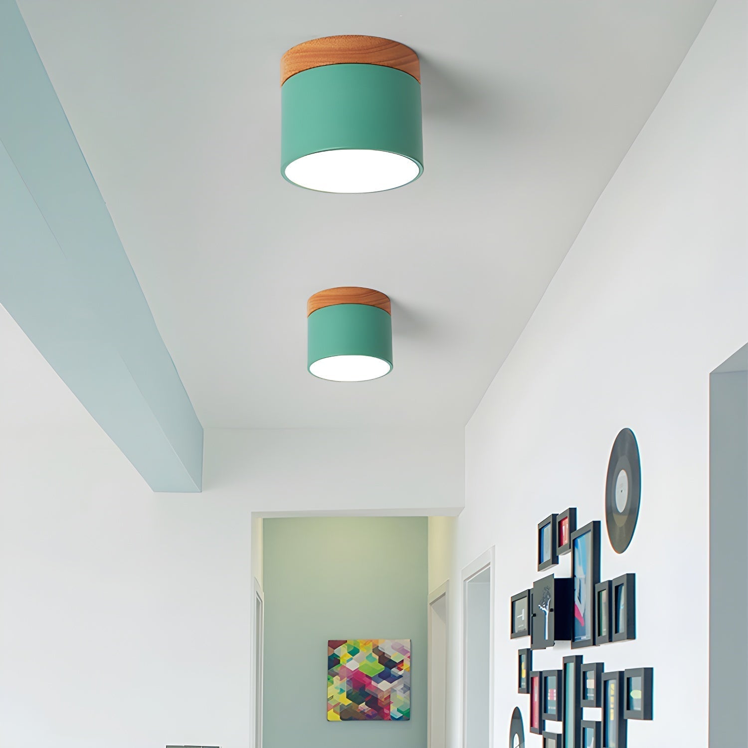Wood Accent Drum Ceiling Light | Ormexis