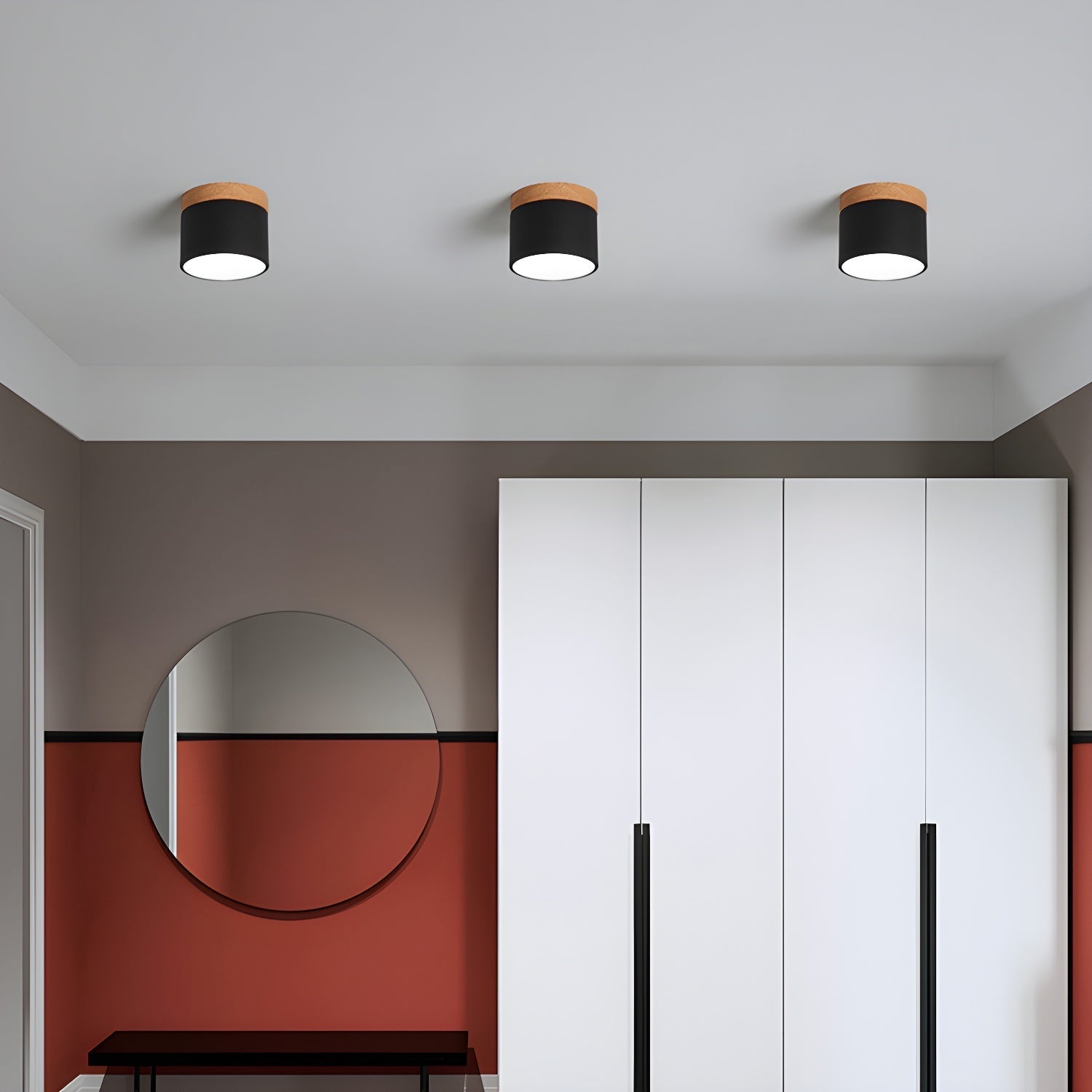 Wood Accent Drum Ceiling Light | Ormexis