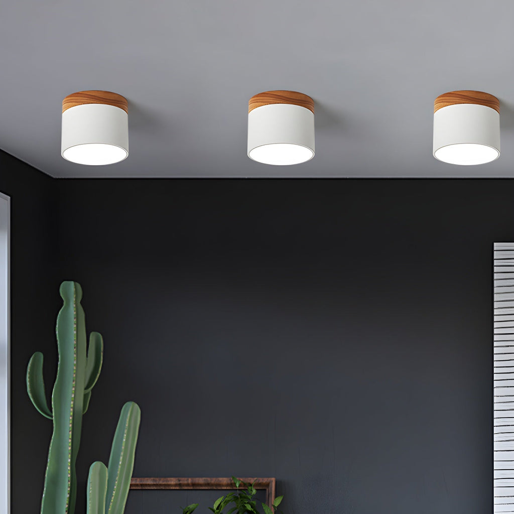 Wood Accent Drum Ceiling Light | Ormexis