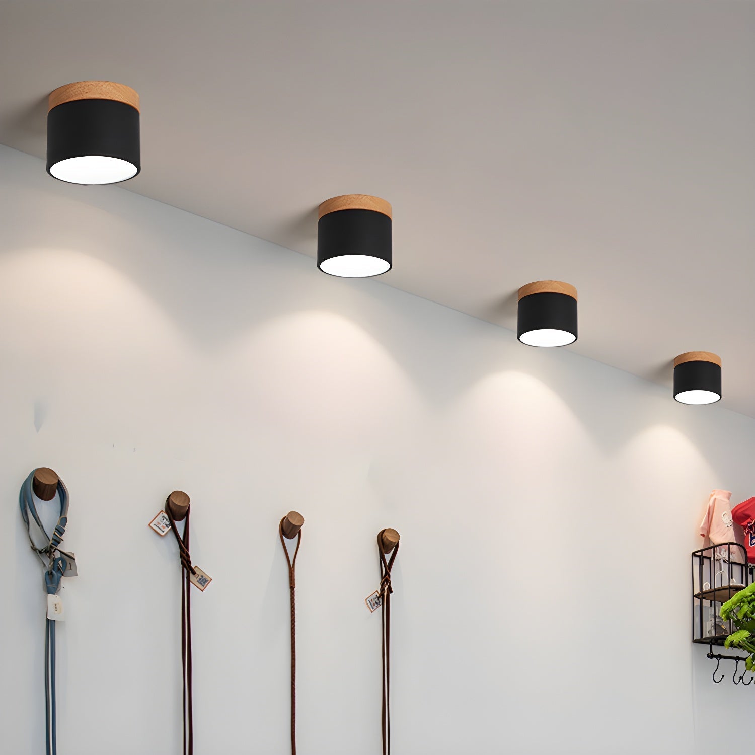 Wood Accent Drum Ceiling Light | Ormexis