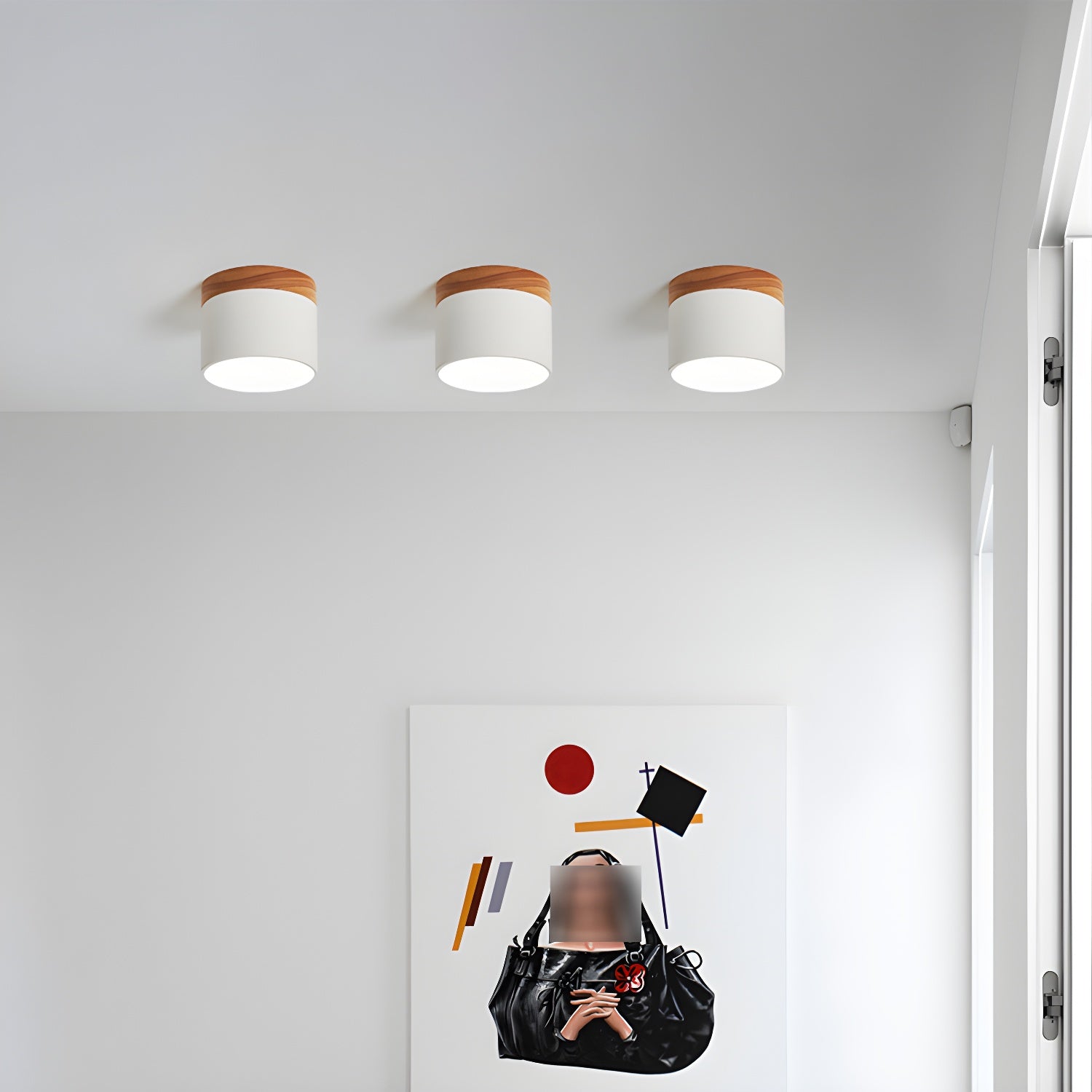 Wood Accent Drum Ceiling Light | Ormexis