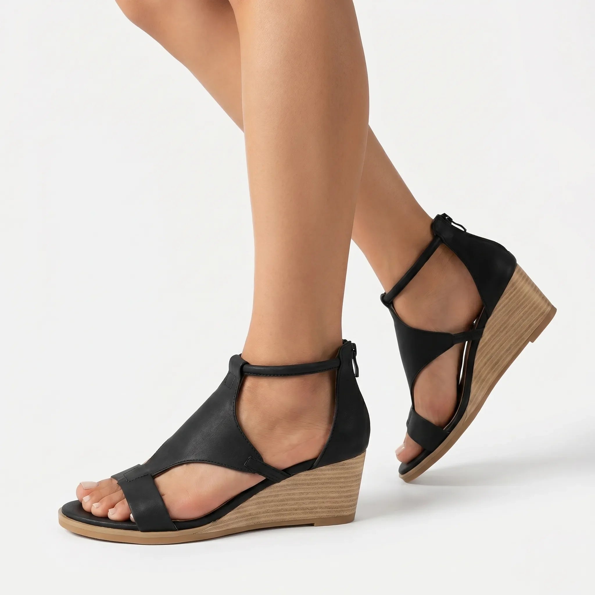 Open Toe Wedge Sandals -  Comfortable Summer Walks - Ormexis