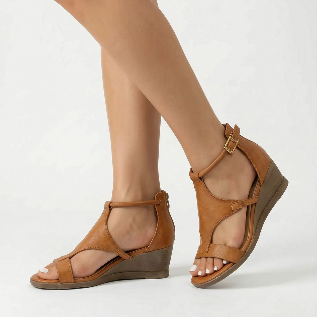 Open Toe Wedge Sandals -  Comfortable Summer Walks - Ormexis