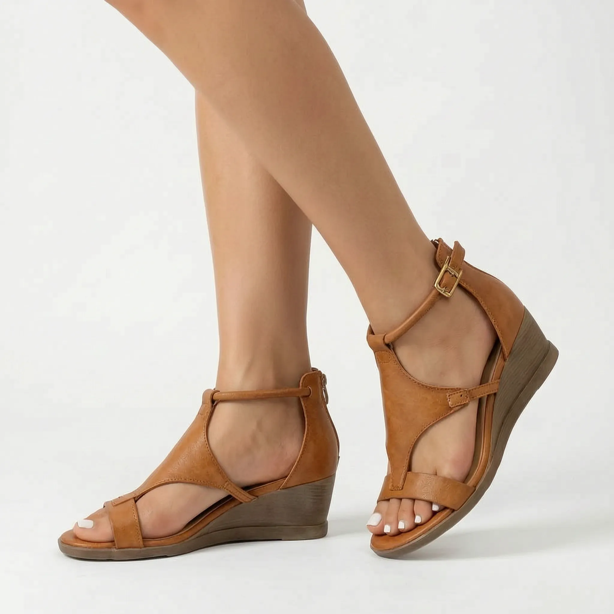 Open Toe Wedge Sandals -  Comfortable Summer Walks - Ormexis