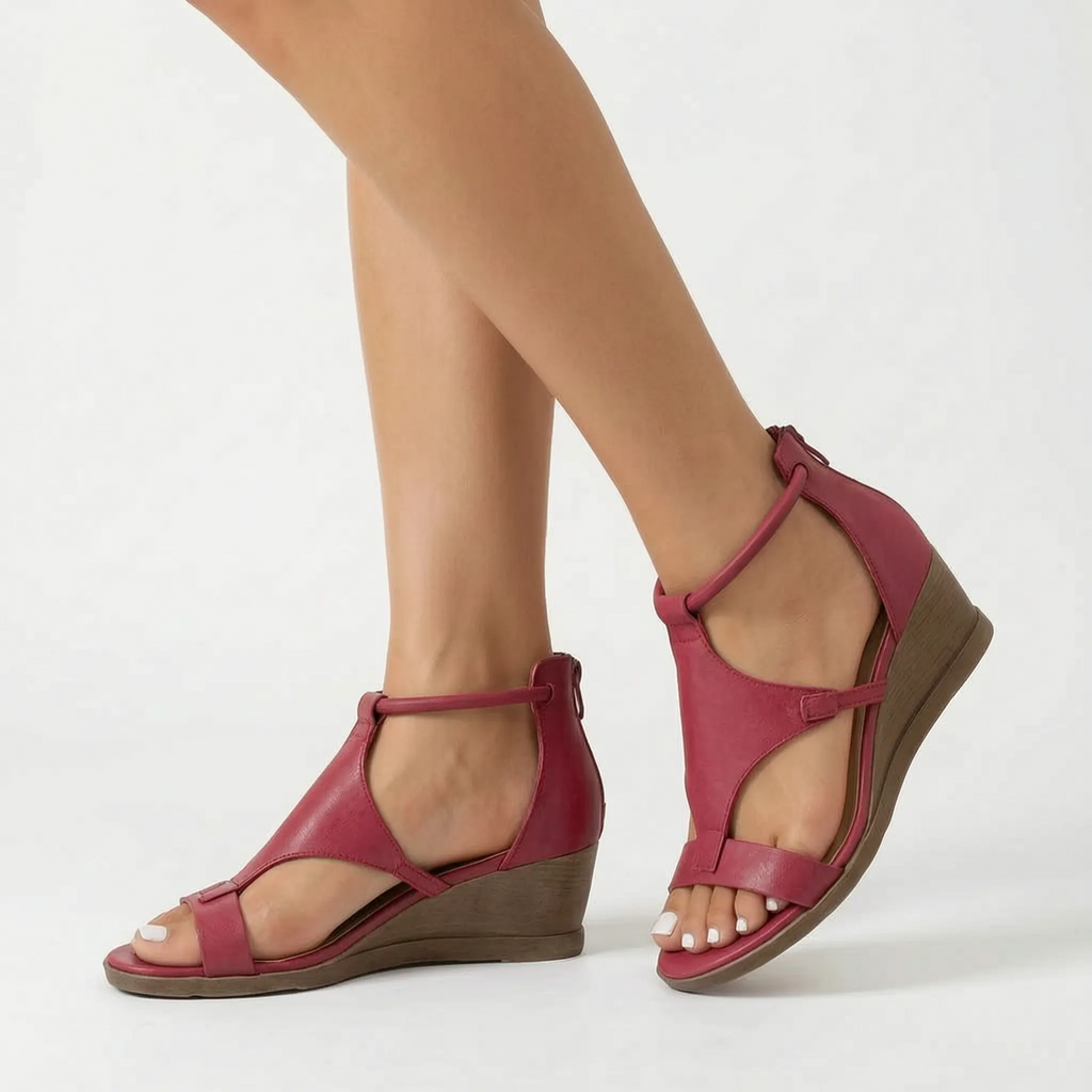 Open Toe Wedge Sandals -  Comfortable Summer Walks - Ormexis