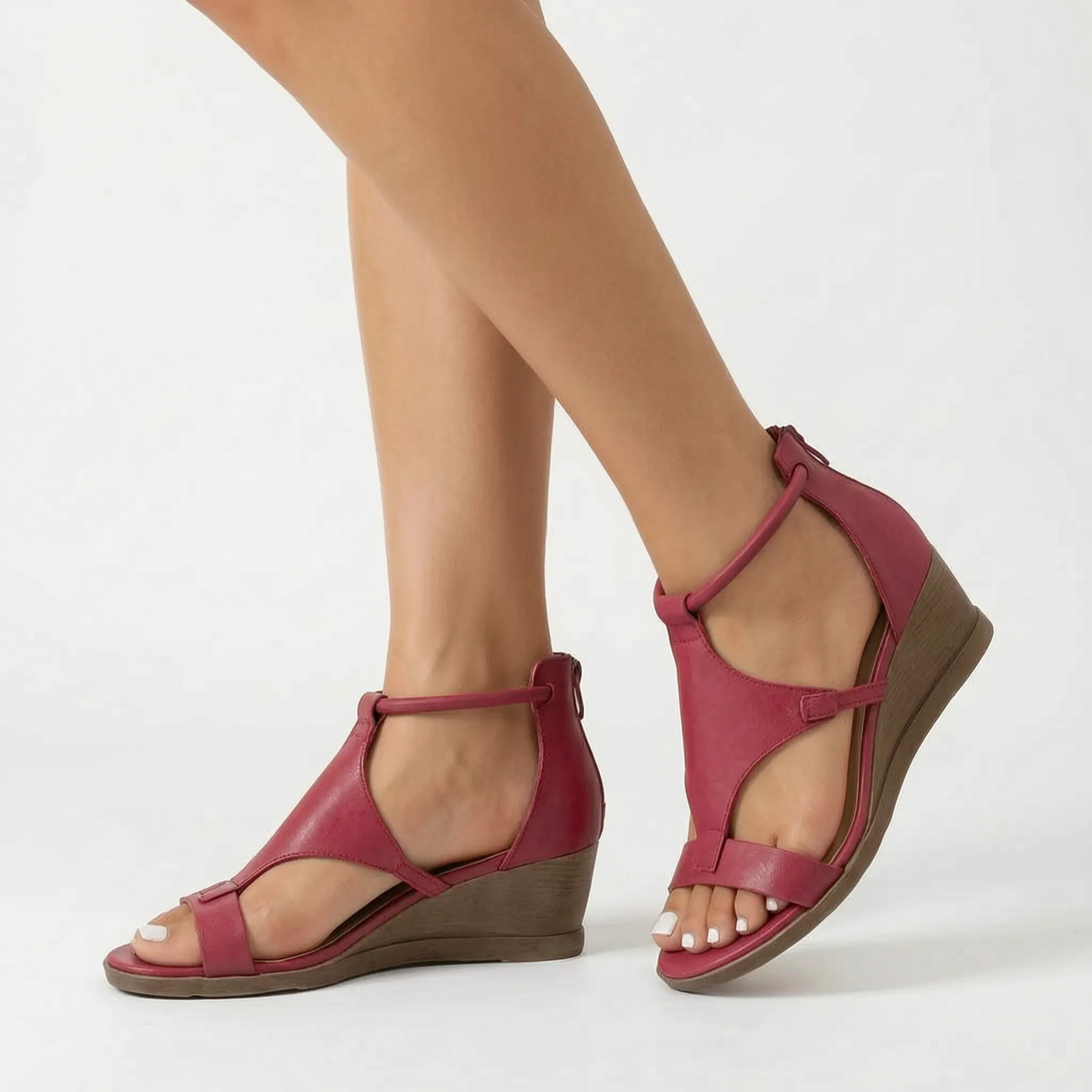 Open Toe Wedge Sandals -  Comfortable Summer Walks - Ormexis
