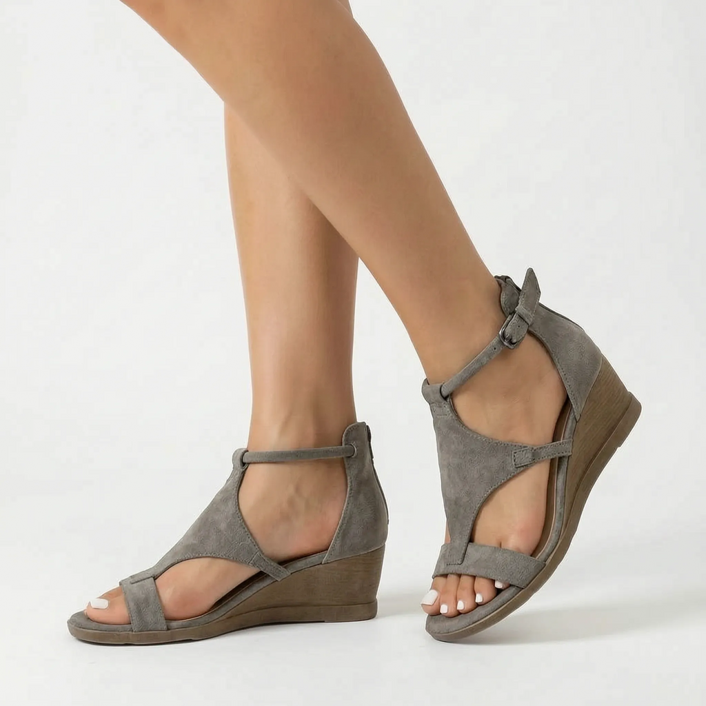 Open Toe Wedge Sandals -  Comfortable Summer Walks - Ormexis