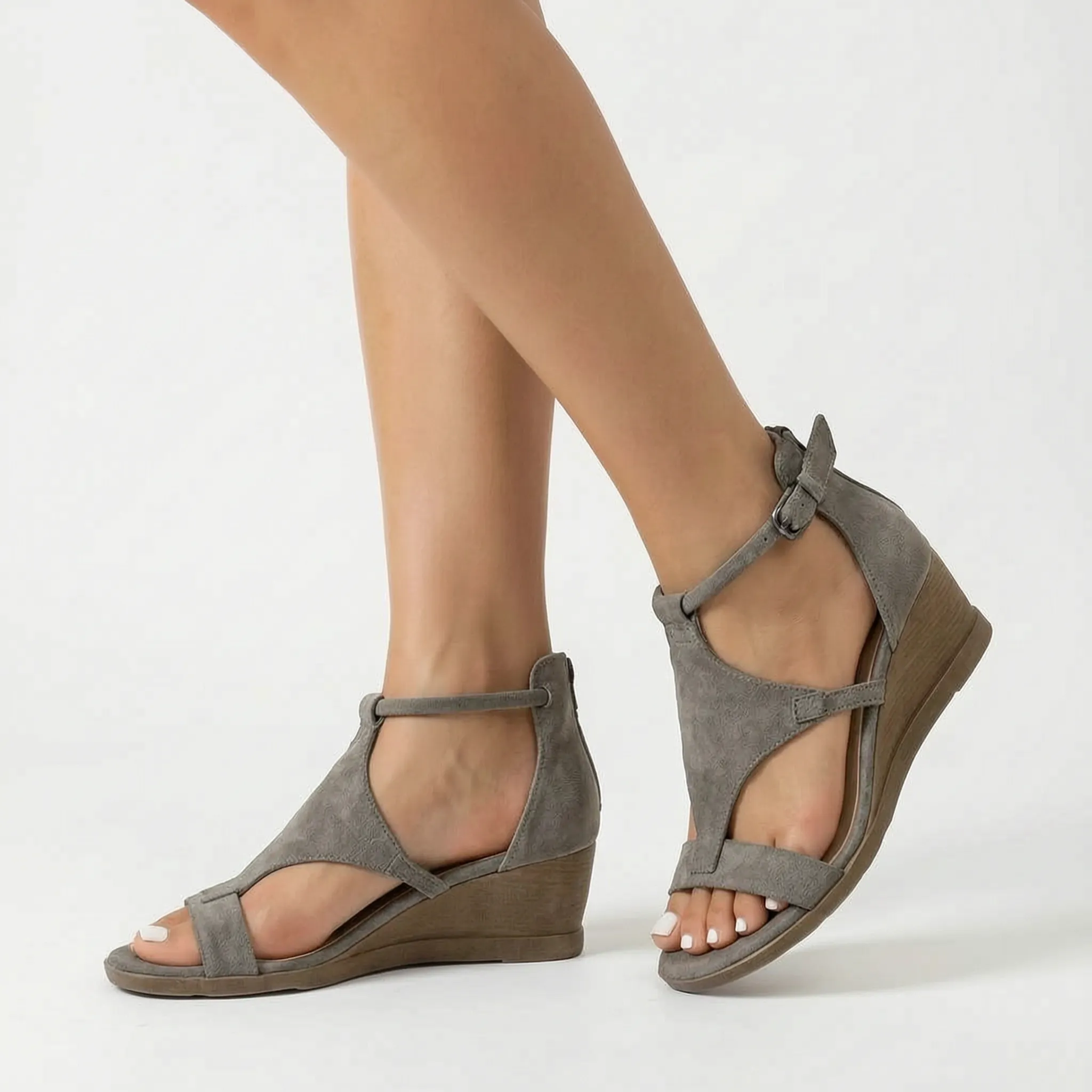 Open Toe Wedge Sandals -  Comfortable Summer Walks - Ormexis