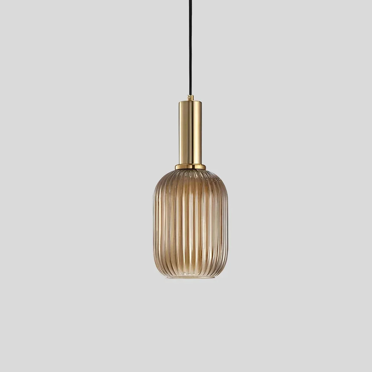 Nordic Glass Pendant Light With Striped Shade Design