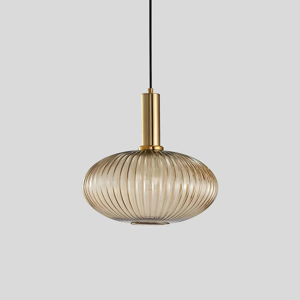 Nordic Glass Pendant Light With Striped Shade Design