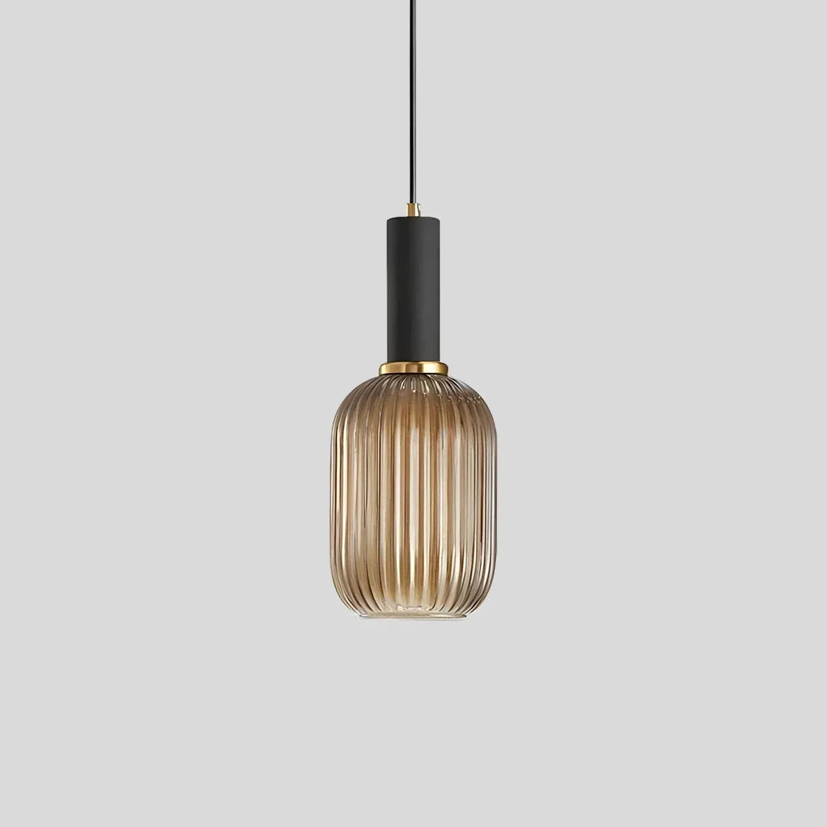 Nordic Glass Pendant Light With Striped Shade Design