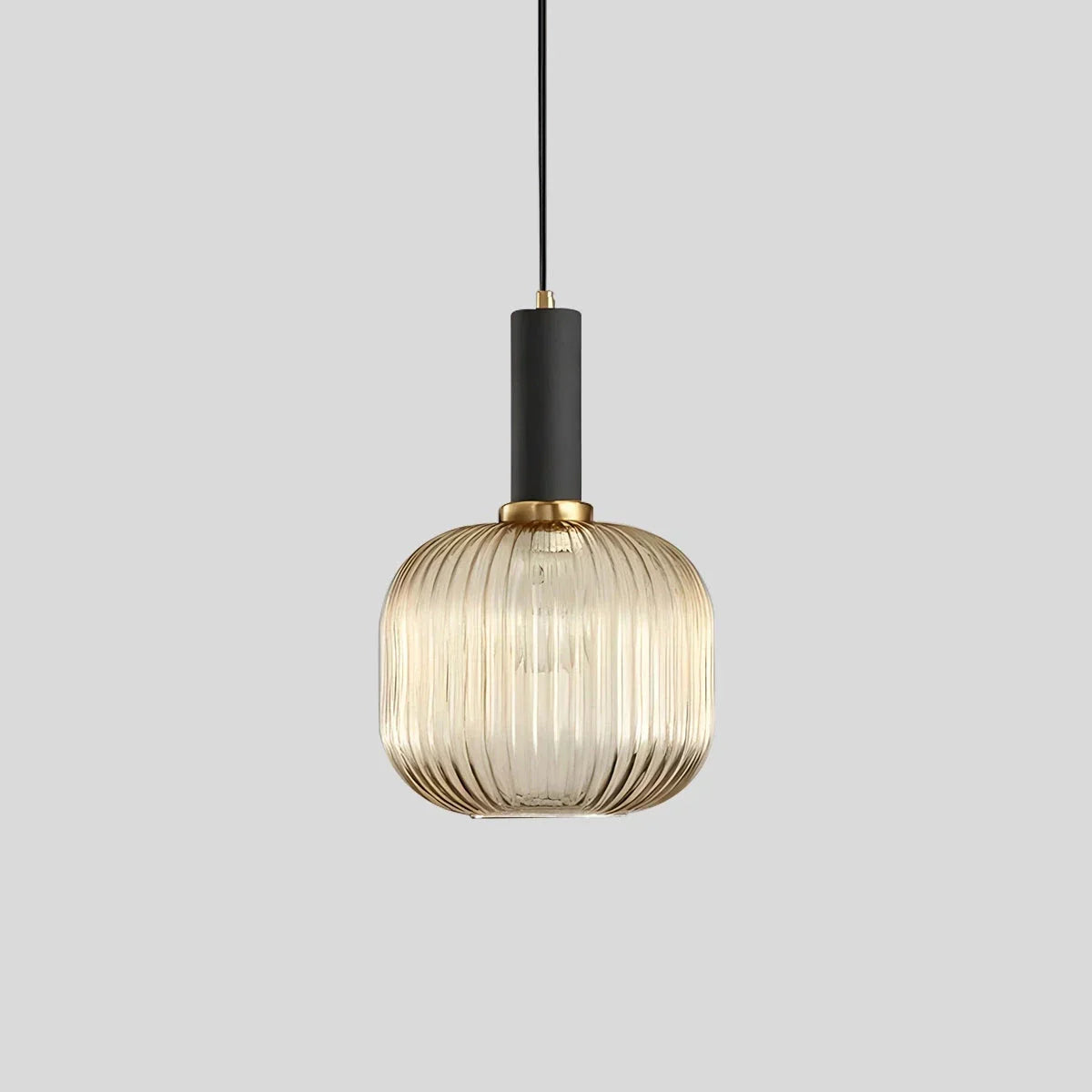 Nordic Glass Pendant Light With Striped Shade Design