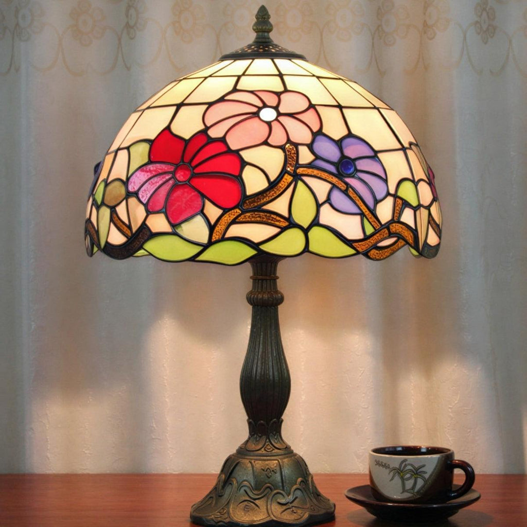 Antike Vintage-Tischlampe aus Buntglas | Ormexis