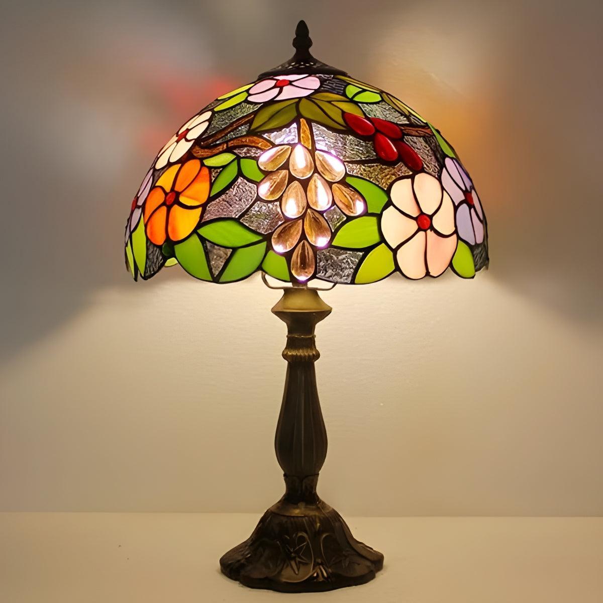 Antike Vintage-Tischlampe aus Buntglas | Ormexis