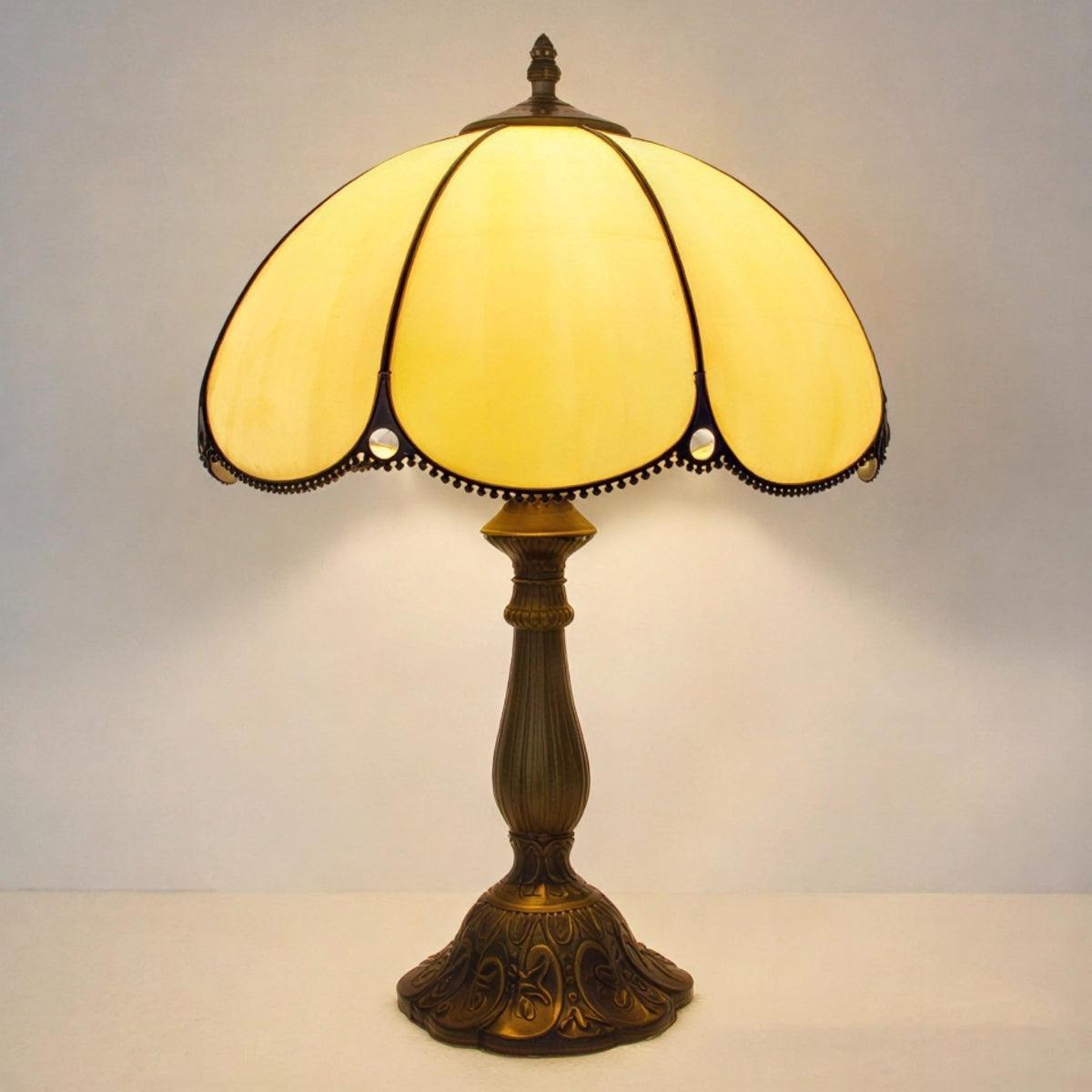 Antike Vintage-Tischlampe aus Buntglas | Ormexis