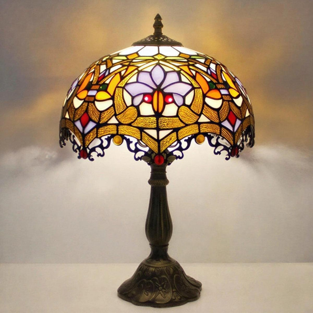 Antike Vintage-Tischlampe aus Buntglas | Ormexis
