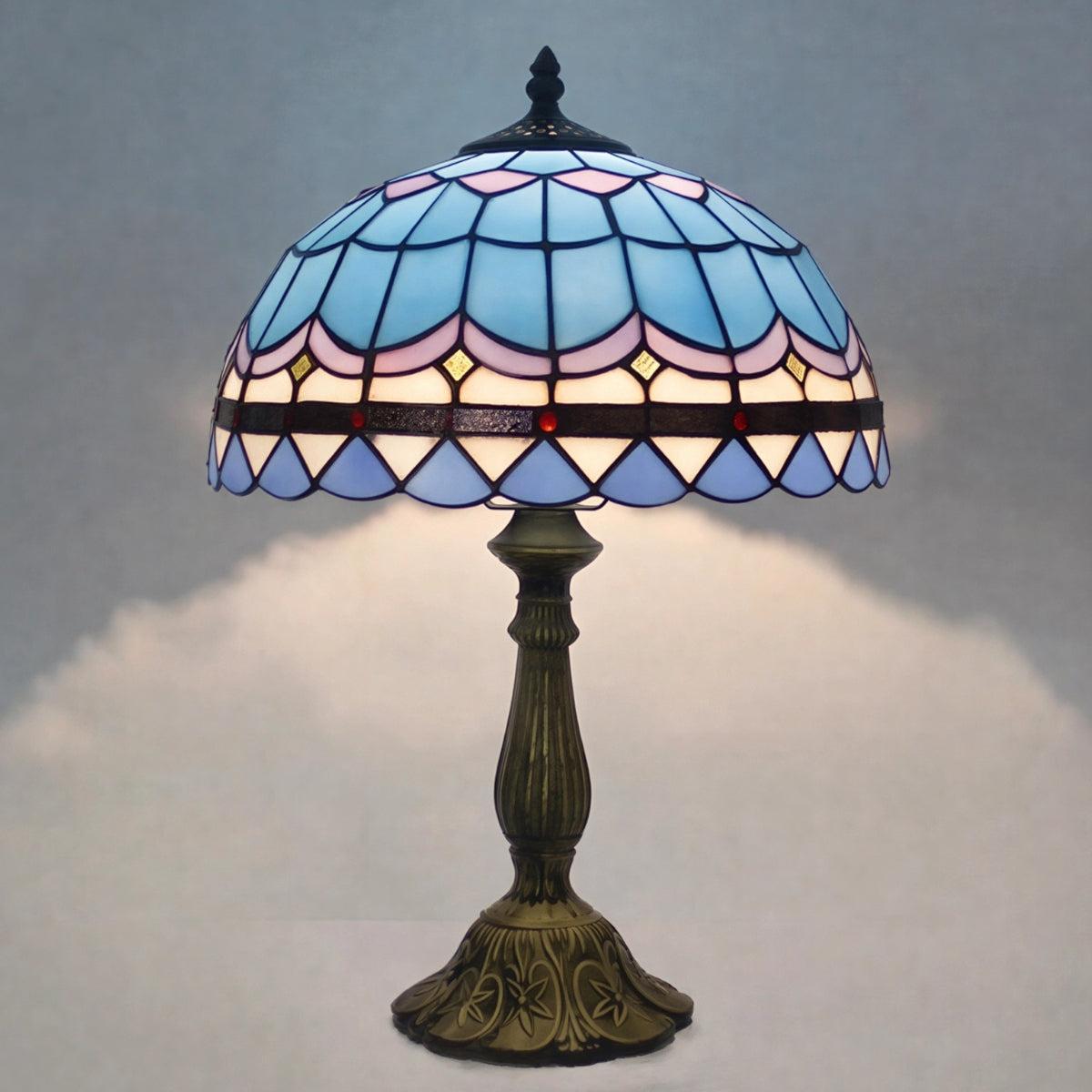 Antike Vintage-Tischlampe aus Buntglas | Ormexis