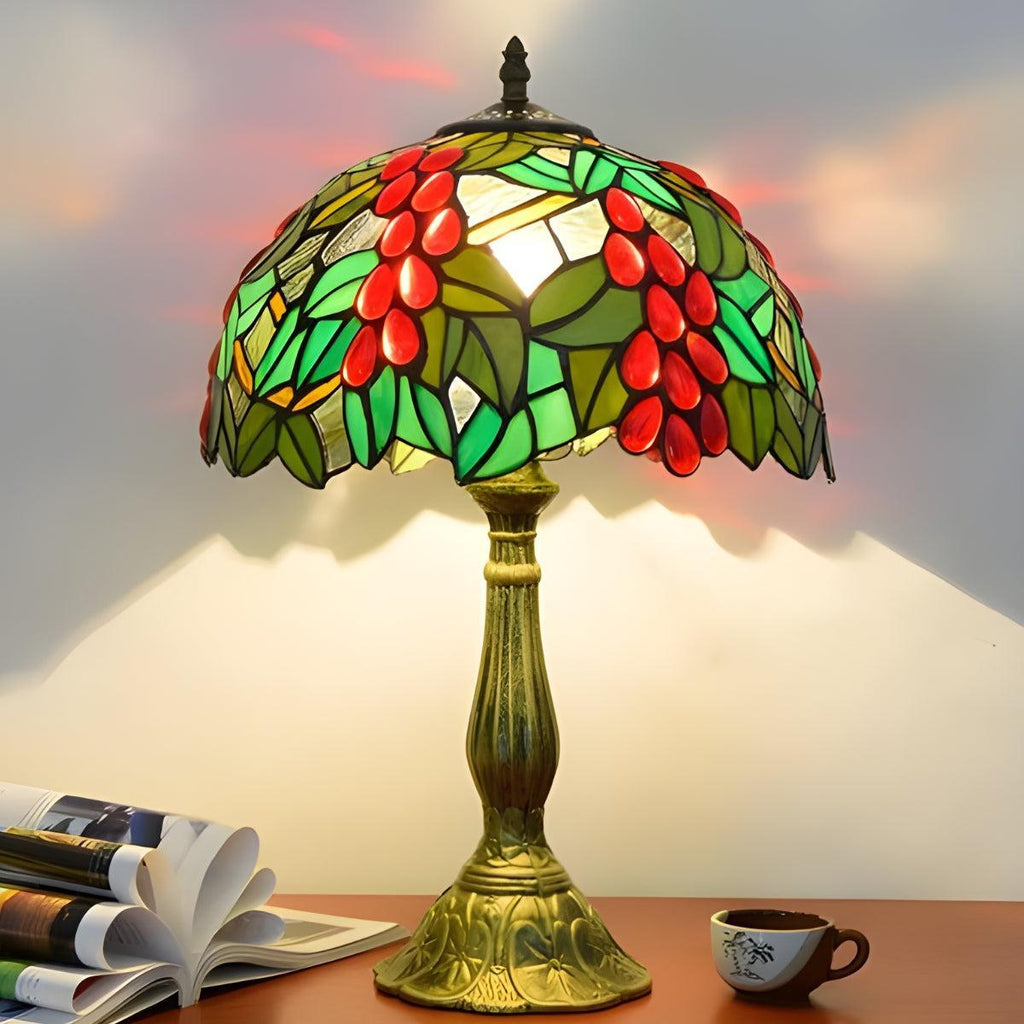 Antike Vintage-Tischlampe aus Buntglas | Ormexis