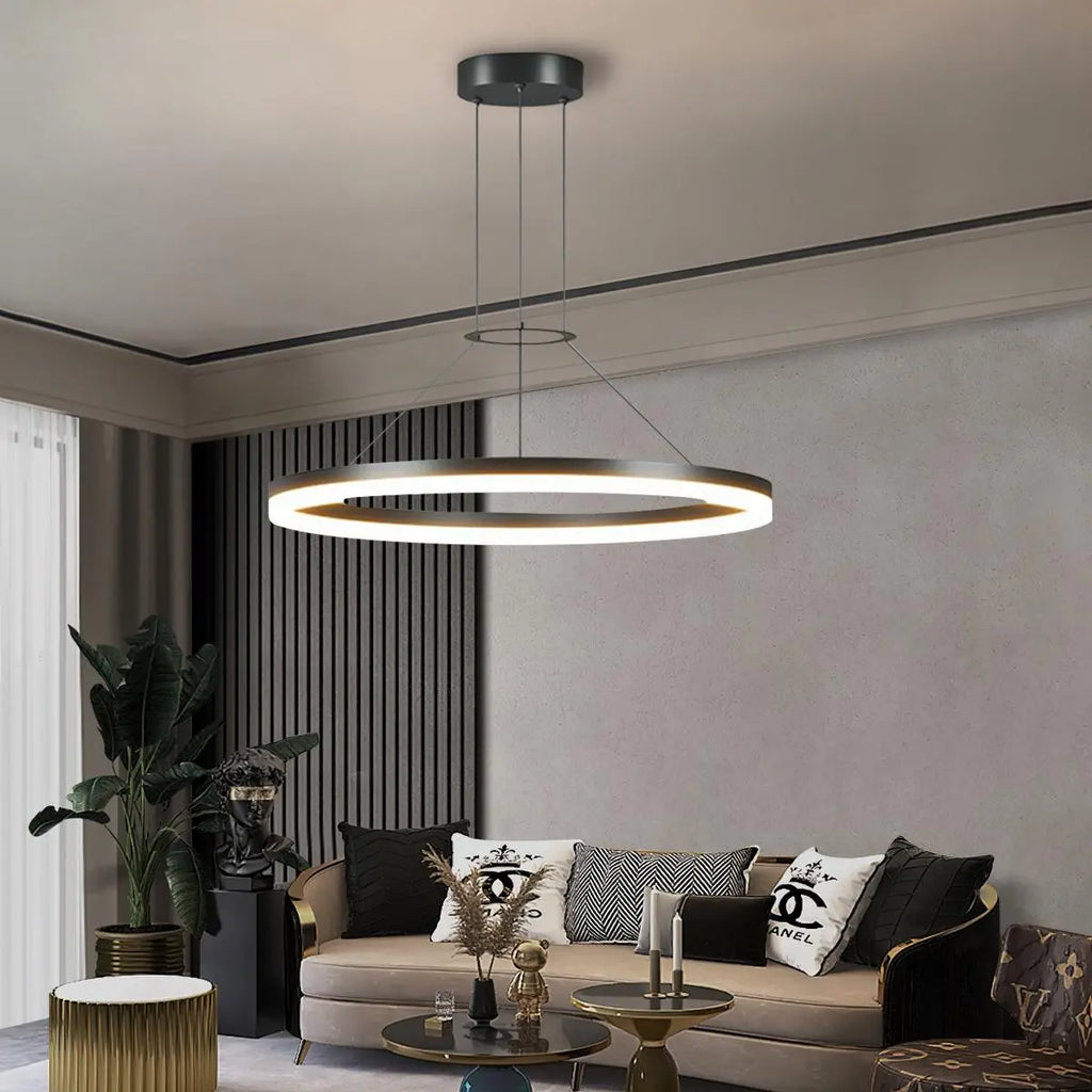 מנורת תלייה עגולה לסלונים ומטבחים עם LED