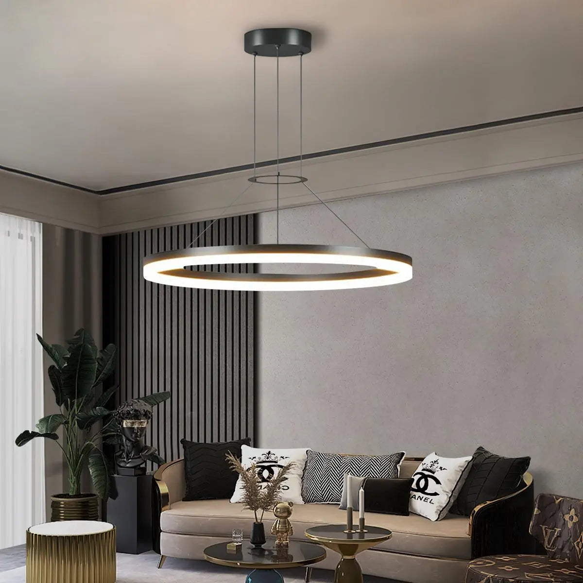 Round Pendant Light For Living Rooms And Kitchens With LED