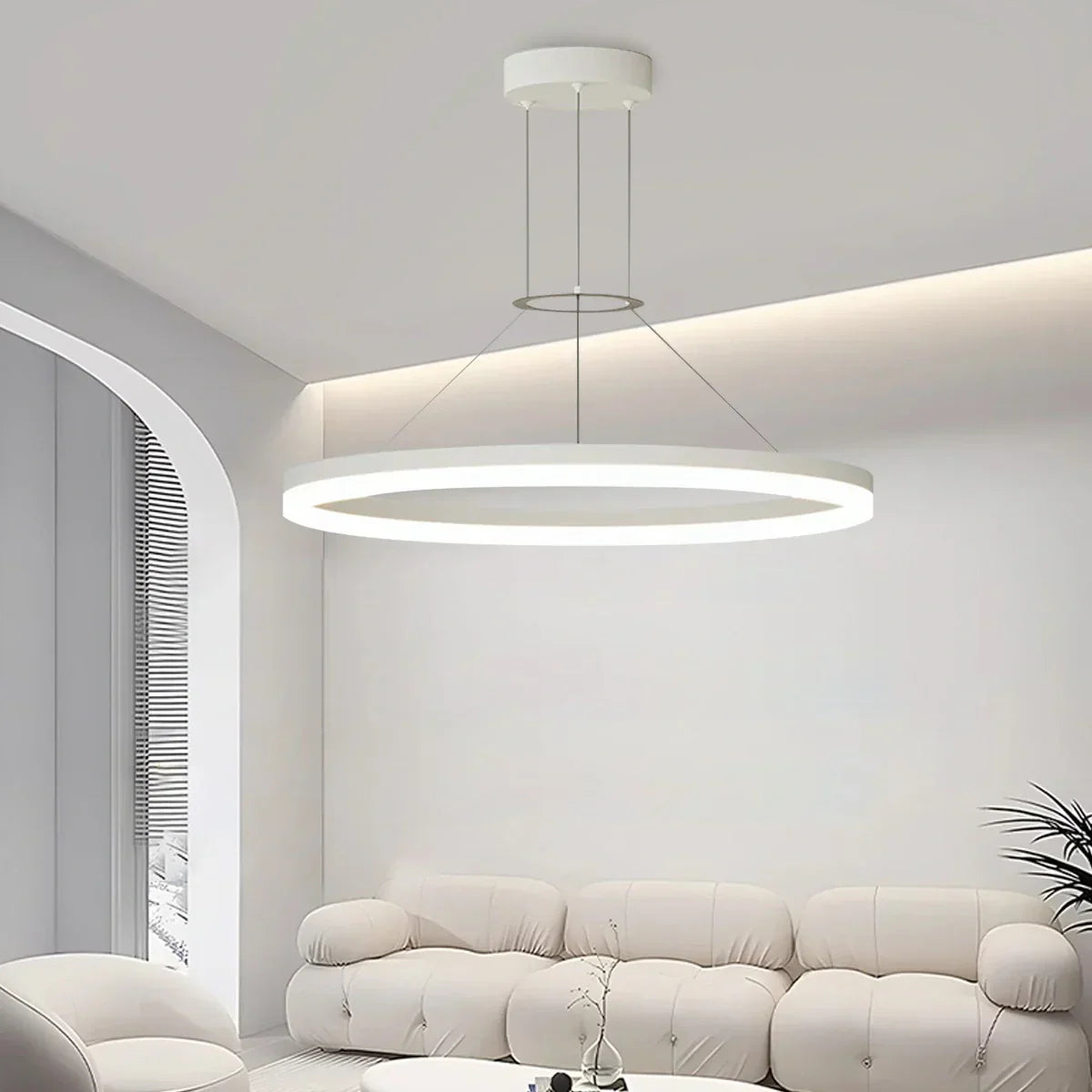 מנורת תלייה עגולה לסלונים ומטבחים עם LED